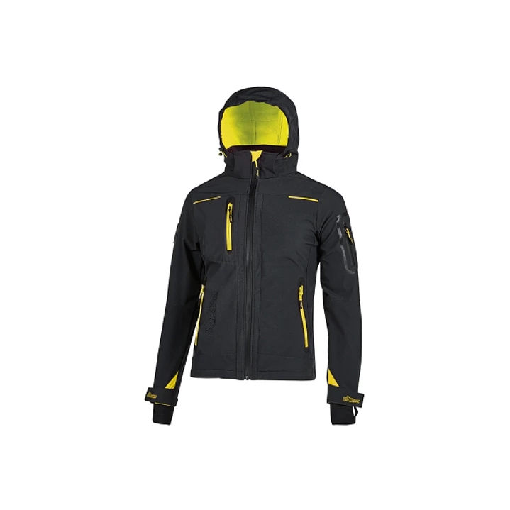 Upower Space Lady Chaqueta Softshell - Talla S - Membrana U-Tex, Impermeable y Transpirable, Forro Micropolar, Capucha Desmontable, Bolsillos Avanzado 1