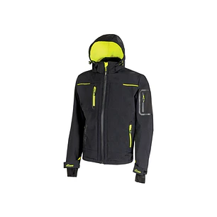 Upower Space Chaqueta Softshell - Talla 4XL - Membrana U-Tex, Repelente al Agua, a Prueba de Viento, Forro Micropolar, Capucha Desmontable, Cremallera