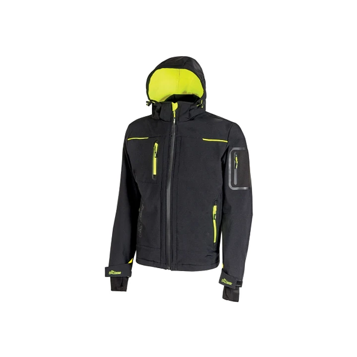 Upower Space Chaqueta Softshell - Talla 4XL - Membrana U-Tex, Repelente al Agua, a Prueba de Viento, Forro Micropolar, Capucha Desmontable, Cremallera 1