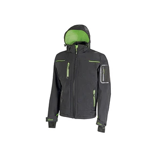 Upower Space Chaqueta Softshell Impermeable - Talla M - Transpirable, a Prueba de Viento, Forro Micropolar, Capucha Desmontable, Bolsillos Avanzados, 