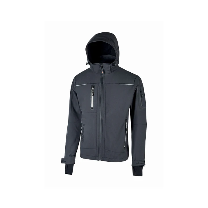 Upower Space Chaqueta Softshell Impermeable - Talla XL - Transpirable, a Prueba de Viento, Forro Micropolar, Capucha Desmontable, Bolsillos Avanzados, 1
