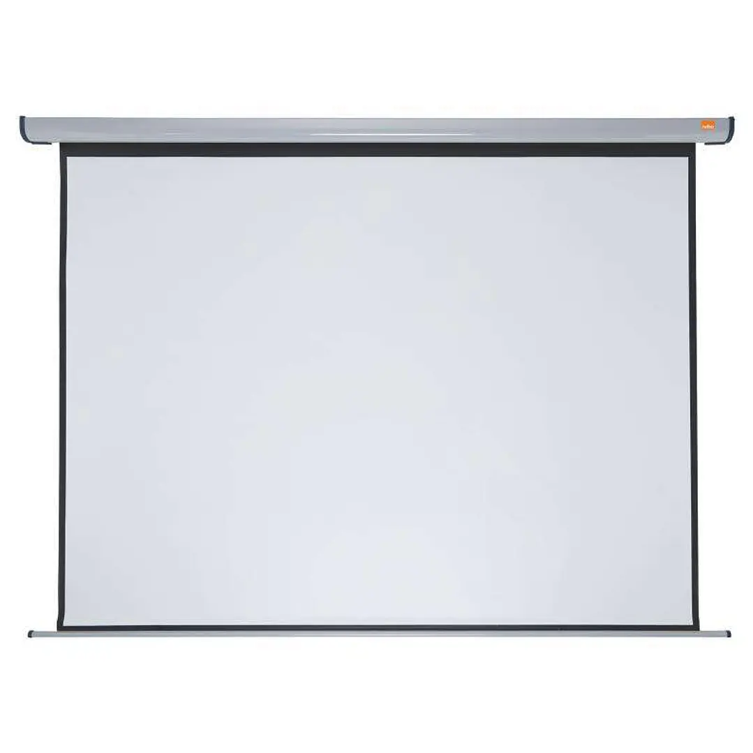 Nobo Pantalla de Proyeccion Electrica para Pared 2400 × 1800mm - Montaje en Pared - Control Remoto - Superficie Blanca Mate - Color Blanco 1