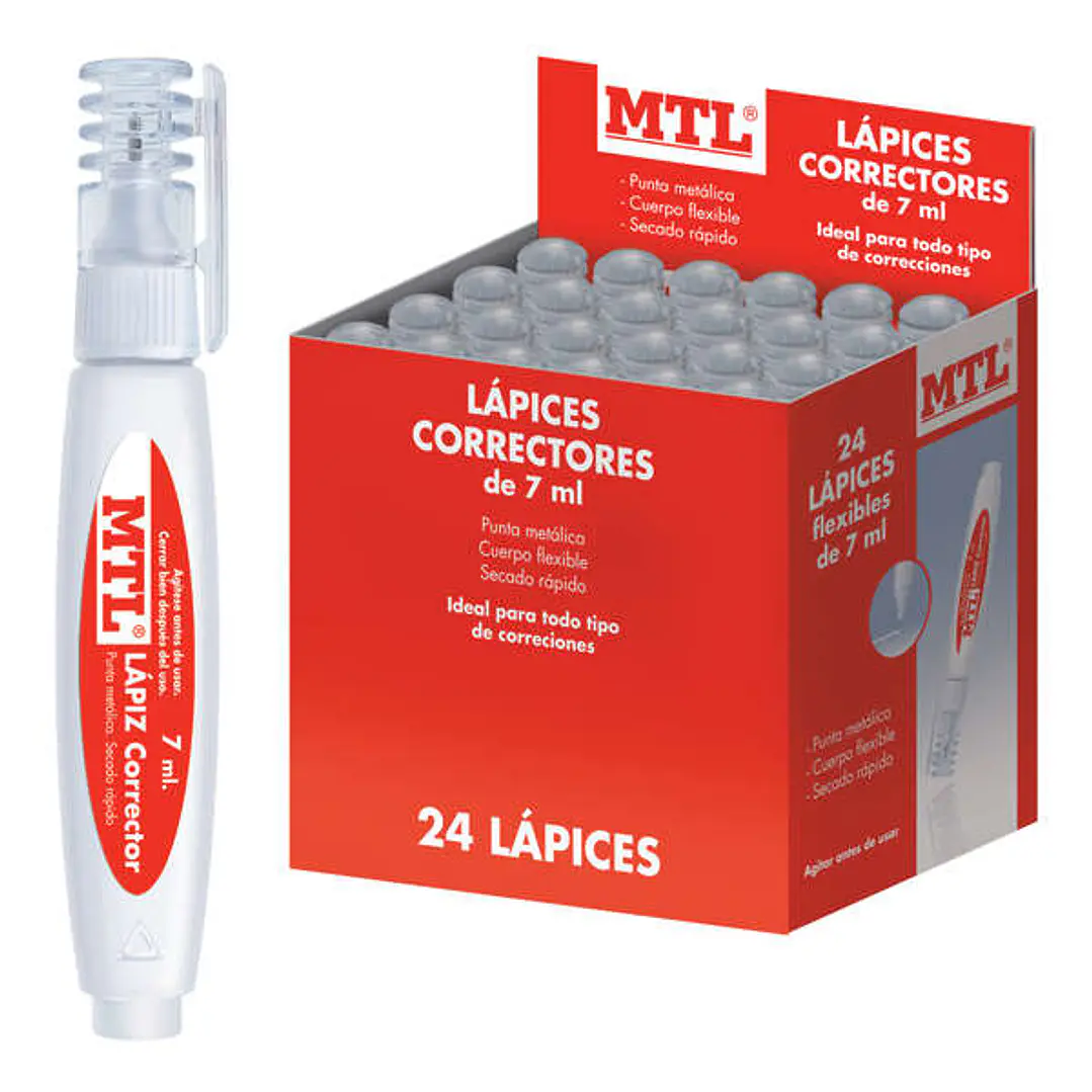 Dohe Expositor de 24 Correctores Liquidos Tipo Lapiz - Punta Metalica para Mayor Precision - Rapido Secado - Eficaz Cobertura - 7 Ml 1