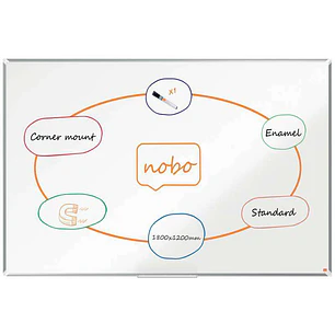 Nobo Premium Plus Pizarra Magnetica de Acero Vitrificado 1800x1200mm - Montaje en Esquina - Blanco