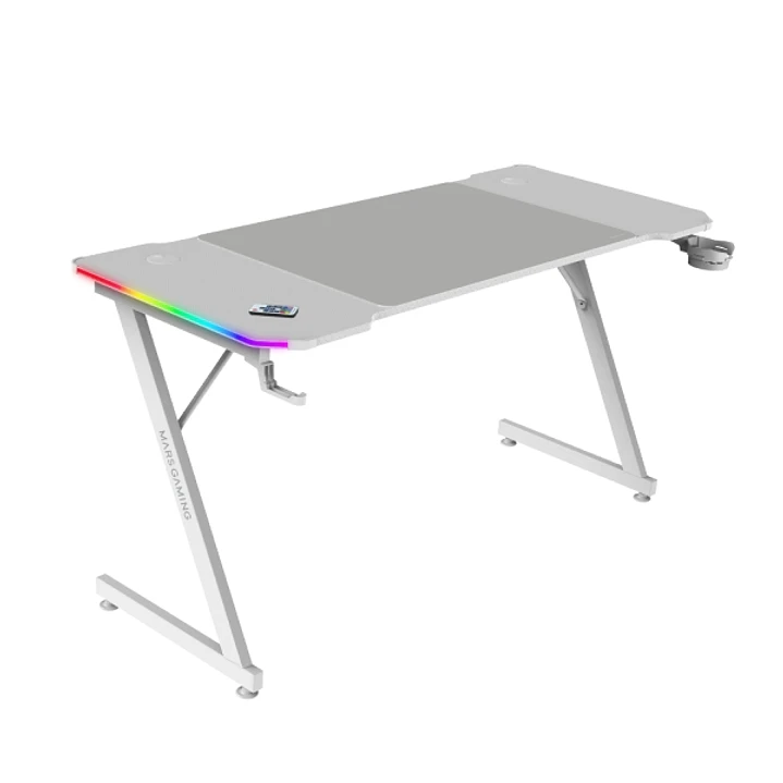 Mars Gaming MGD-X140RGB Mesa Gaming - Iluminacion ARGB con Mando - Soportes Auriculares y Bebidas - Alfombrilla XXL - Estructura Acero - 140x60x1.5cm  1