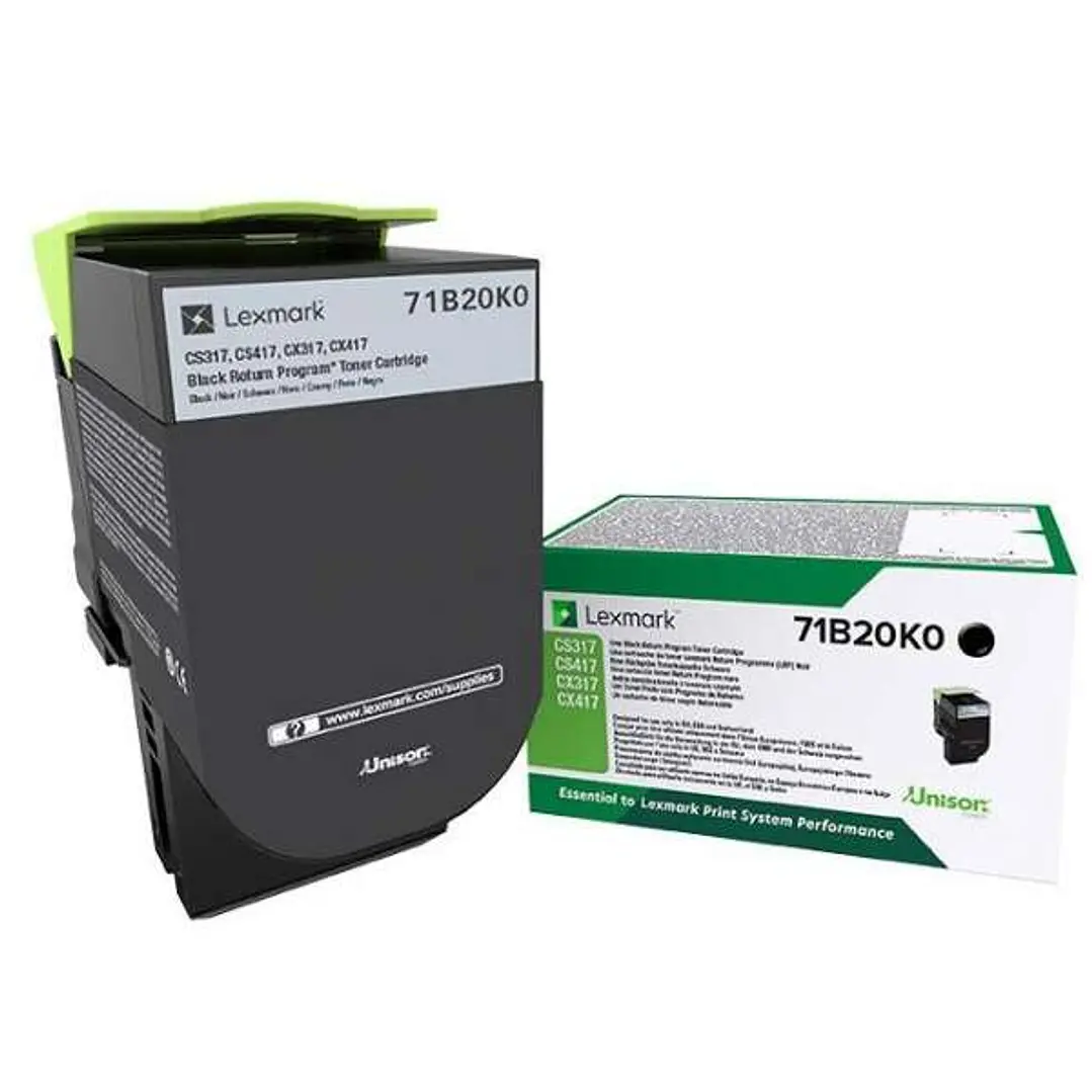 Lexmark CS317/CS417/CS517/CX317/CX417/CX517 Negro Cartucho de Toner Original - 71B20K0/71B0010 1