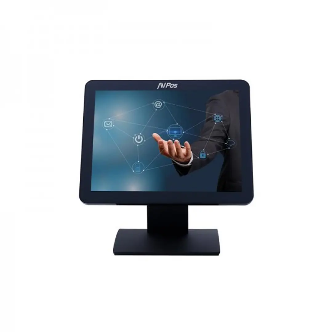 AVPos AVPos-T15 Monitor Tactil de 15 Pulgadas - Pantalla True Flat Capacitiva de 10 Puntos - 1024x768 - 400CD/M2 - VGA - Color Negro 1