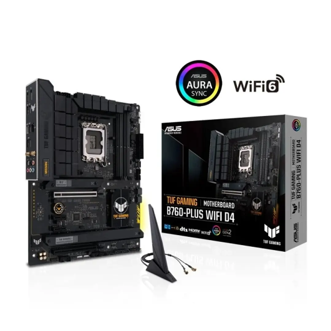 Asus TUF Gaming B760-PLUS WIFI D4 Placa Base Intel PCIe 4.0, DDR4, M.2, 4x Sata III, Ethernet de 2.5Gb, HDMI, USB 2.0, 3.2 1