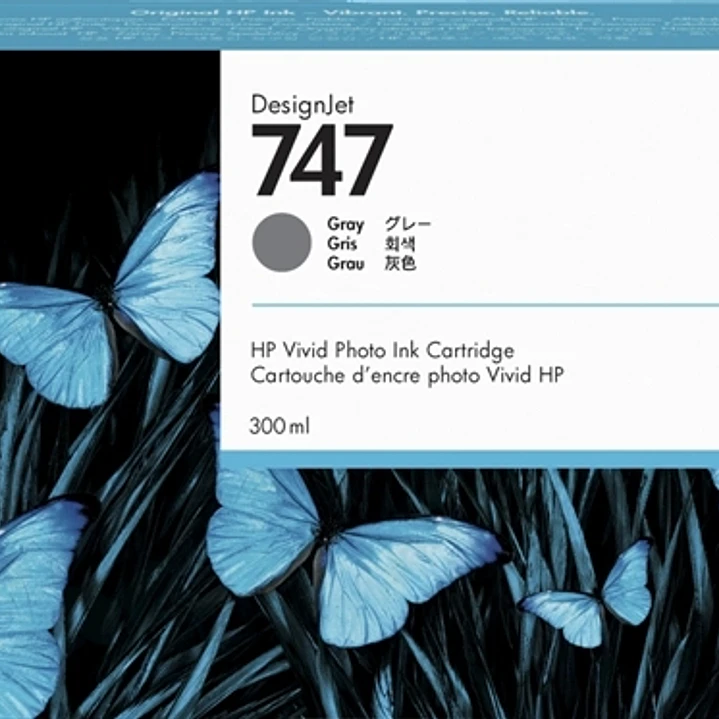 HP 747 Gris Cartucho de Tinta Original - P2V86A 1