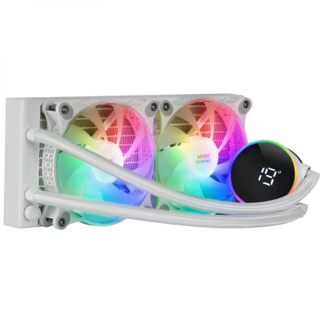 Mars Gaming ML-LCD240 Sistema de Refrigeracion Liquida - Ventiladores ARGB - Opti-chamber 3rd Gen - Display LCD de Temperatura - Compatibilidad Multis 1