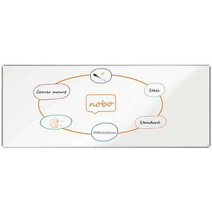 Nobo Premium Plus Pizarra Magnetica de Acero Lacado 3000x1200mm - Montaje en Esquinas - Blanco