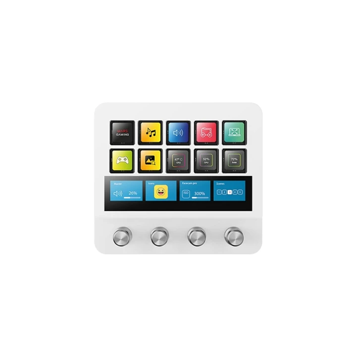 Mars Gaming MSD-PRO Dispositivo de Control para Retransmisiones/Streaming, Trabajo, Gaming - 10 Teclas LCD - 4 Diales Personalizables - Software Perso 1
