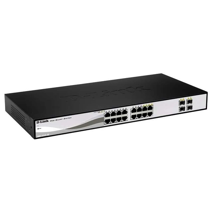 D-Link Switch Semigestionable 16 Puertos 10/100/1000 Auto RJ45 UTP + 4 Gigabit SFP 1