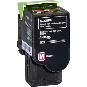 Lexmark C2325/C2425/C2535/MC2325/MC2425/MC2535/MC2640 Magenta Cartucho de Toner Original - C232HM0