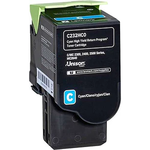 Lexmark C2325/C2425/C2535/MC2325/MC2425/MC2535/MC2640 Cyan Cartucho de Toner Original - C232HC0