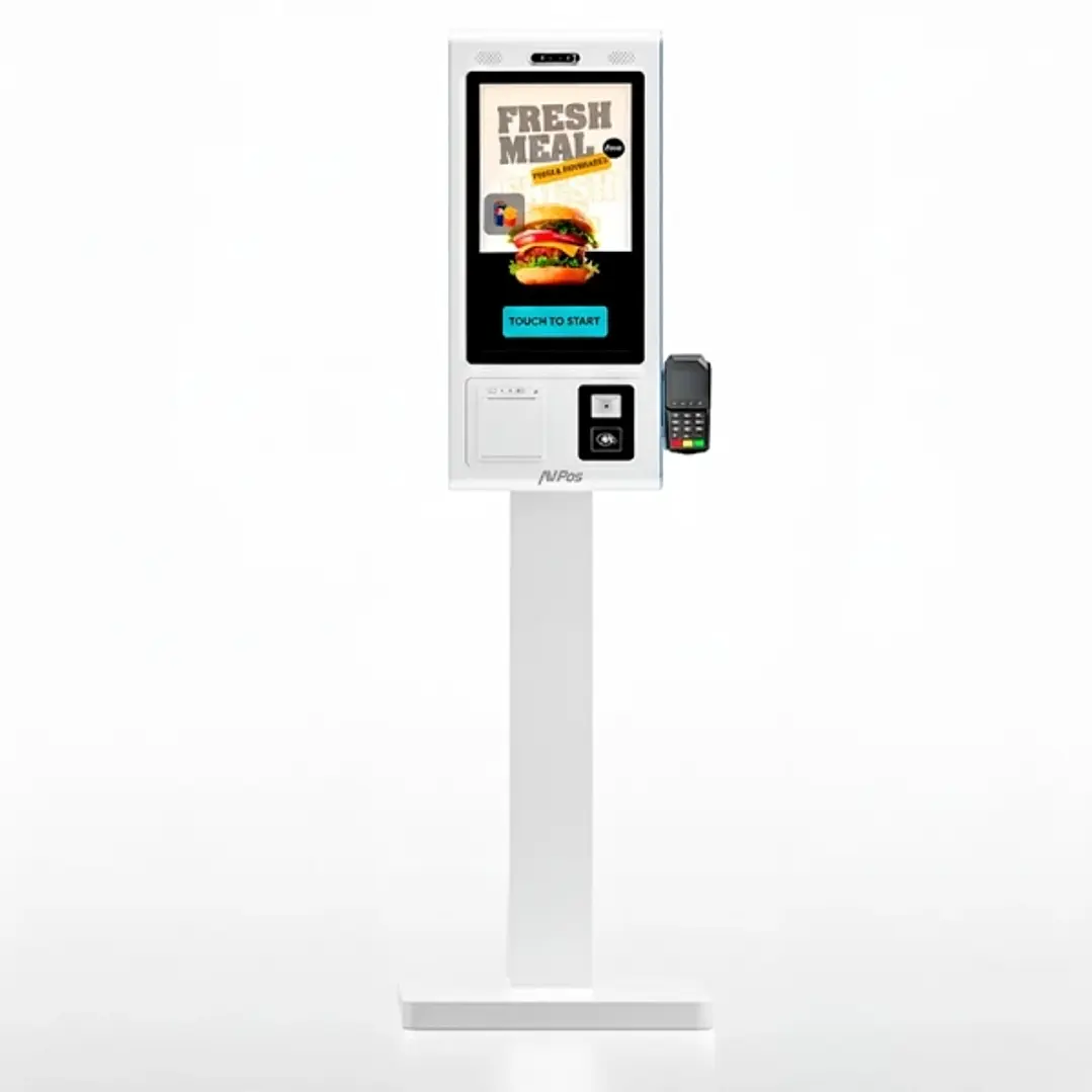 AVPos Kiosko Autoservicio Suelo FK27 - 27 Pulgadas Tactil - RK3568 - 8GB Memoria - SSD 128GB - Escaner 2D - Impresora Termica - WIFI - Android 13 - Co 1