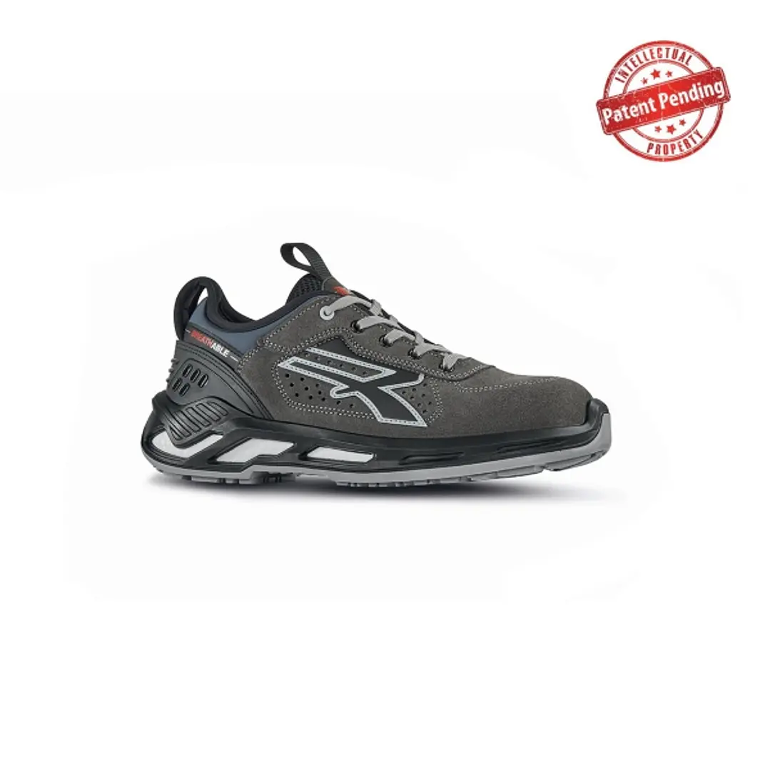 Upower Aron S ESD Calzado de Seguridad Bajos - Talla 43 - Piel Afelpada Perforada, Collarin Lycra, Puntera Aluminio, Antideslizante, Proteccion S1PS F 1