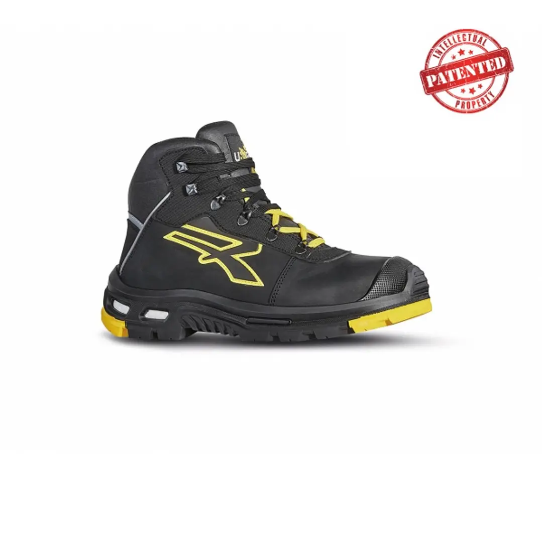 Upower Cosmo S Calzado Altos de Seguridad Laboral - Talla 47 - Piel Pull-Up Suave, Refuerzos Puntera PU, Costuras Kevlar, Suela PU/Vibram, Puntera Alu 1