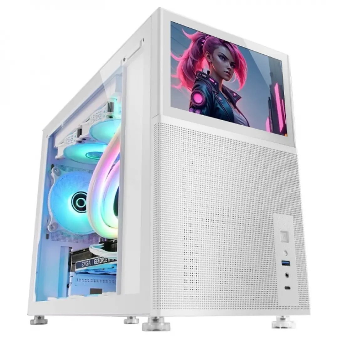 Mars Gaming MC-LCD Caja PC Gaming - Pantalla LCD IPS 8