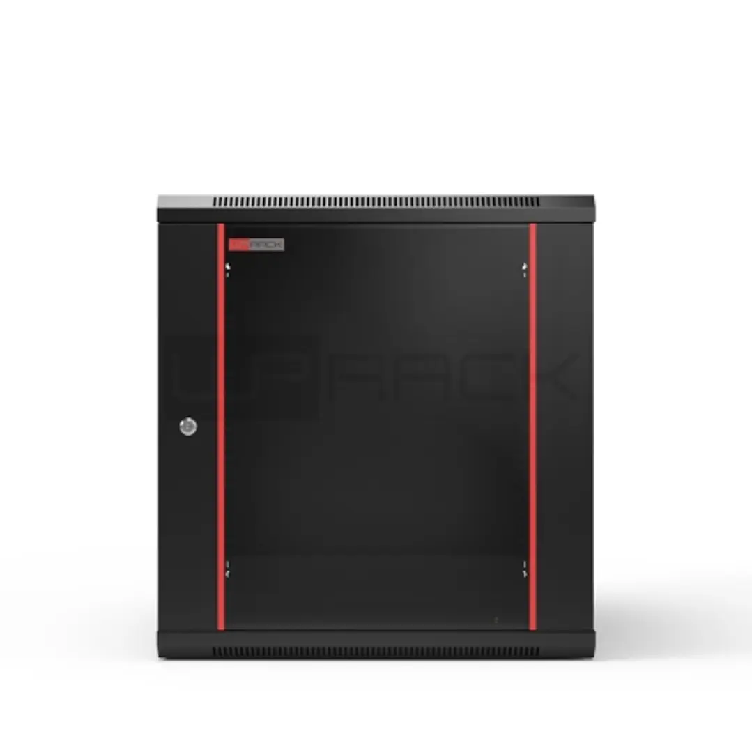 WP RWB-09605-B Armario Mural 9U - Puerta de Cristal - Cerradura de Seguridad - 600x500x500mm - Color Negro 1