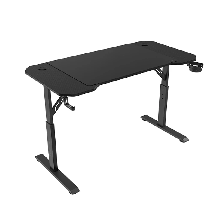 Mars Gaming MGD-ERGO120 Mesa Gaming - Altura Ajustable con 3 Posiciones - Soportes Auriculares y Bebidas - Alfombrilla XXL - Estructura Acero - 120x60 1