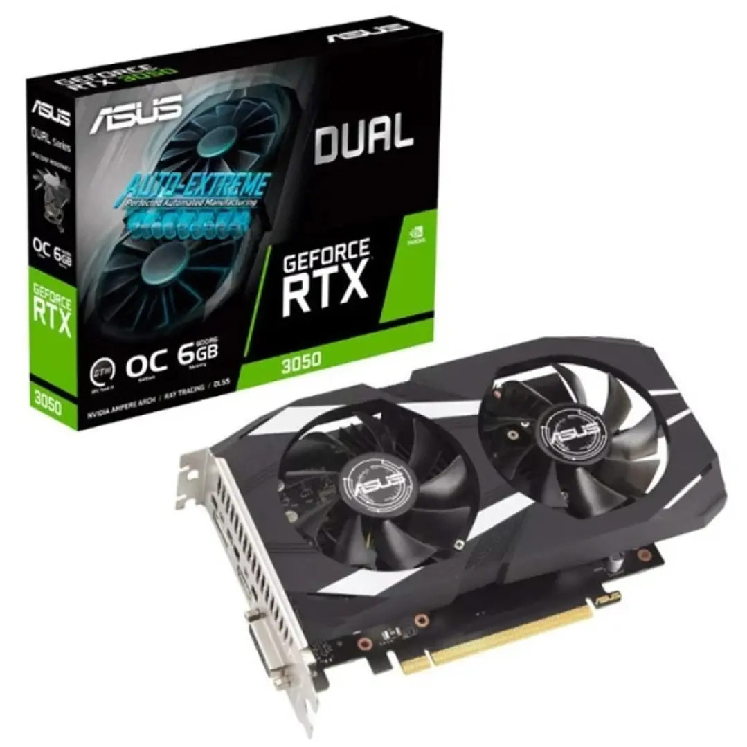 Asus Dual GeForce RTX 3050 OC Edition Tarjeta Grafica 6GB GDDR6 - HDMI, DVI, DisplayPort 1