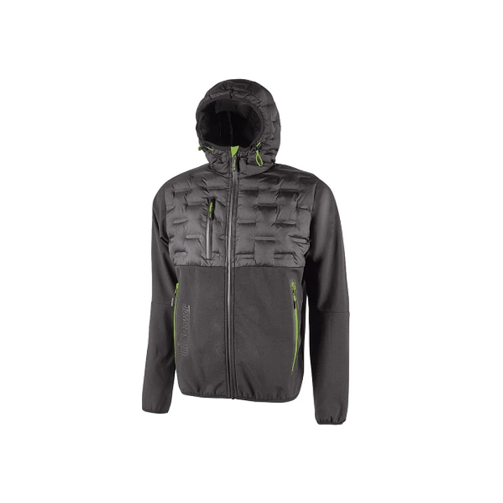 Upower Spock Chaqueta Hibrida Transpirable y Antiviento - Talla 3XL - Cierre Cremallera Impermeable, Capucha Ajustable, Acolchado sin Costuras, Bolsil 1