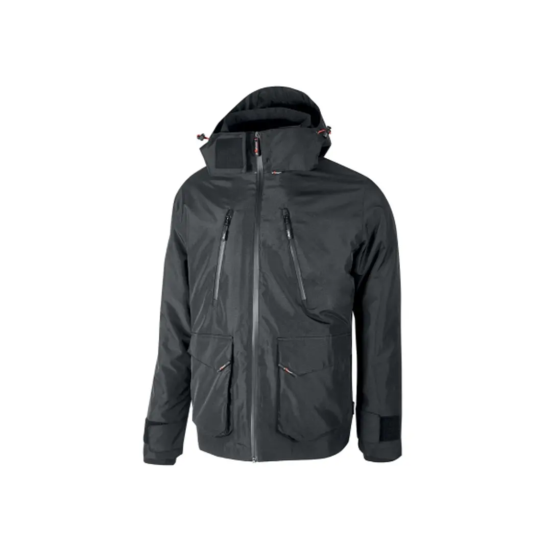 Upower Forex Parka Impermeable y Transpirable - Talla 4XL - Capucha Ajustable y Desmontable, Detalles Reflectantes, Interior Termico con Mangas Desmon 1