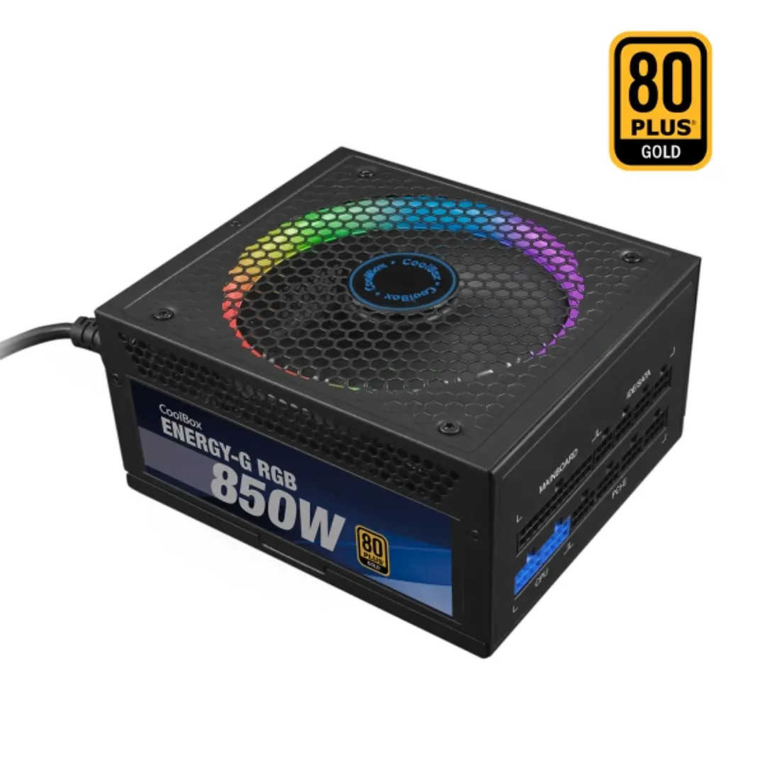 Coolbox Energy-G Fuente de Alimentacion 80 Plus Gold Modular 850W ATX 3.0 RGB - Conector PCIe 6 + 2 pines - ARGB - Ventilador 140mm 1