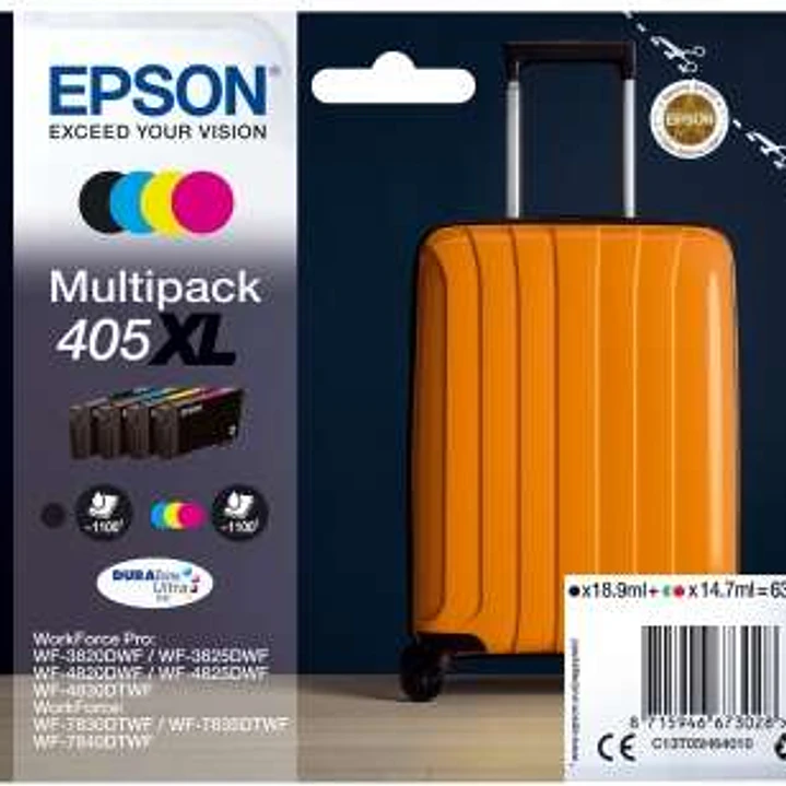 Epson 405XL Pack de 4 Cartuchos de Tinta Originales - C13T05H64010 1