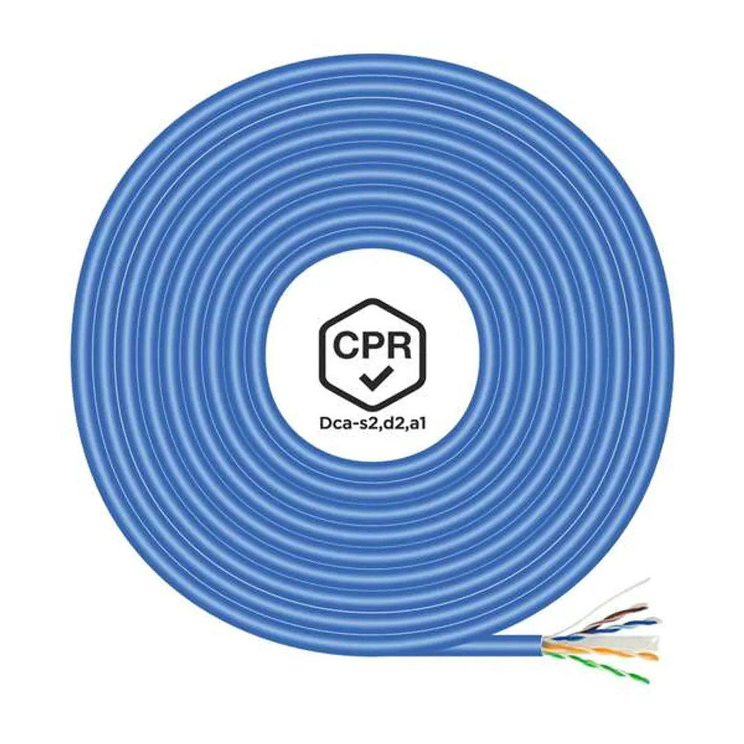 Aisens Bobina de Cable de Red RJ45 LSZH CPR Dca CAT.6 UTP AWG24 - 305m - Cable Azul 1