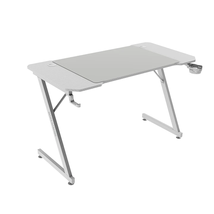 Mars Gaming MGD-X120 Mesa Gaming - Soportes Auriculares y Bebidas - Alfombrilla XXL - Estructura Acero - 120x60x1.5cm - Acabado en Fibra de Carbono -  1