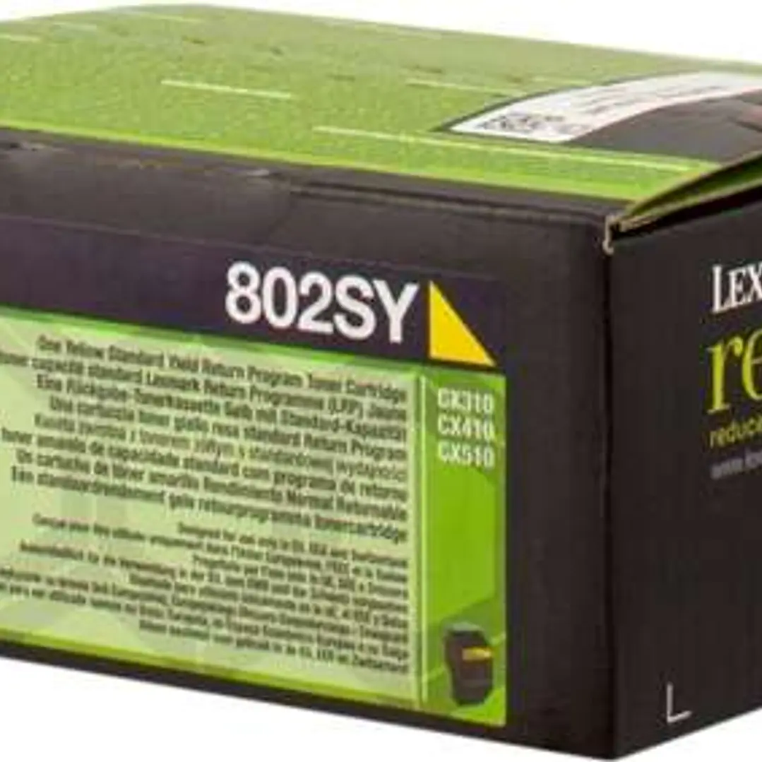 Lexmark CX310/CX410/CX510 Amarillo Cartucho de Toner Original - 80C2SY0/80C2SYE/802SY 1