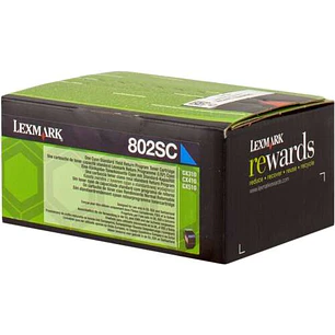 Lexmark CX310/CX410/CX510 Cyan Cartucho de Toner Original - 80C2SC0/80C2SCE/802SC