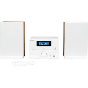 Thomson MIC121BT Micro Cadena 50W Bluetooth - Reproductor de CD, Radio FM - Tecnologia Bass Boost - Mando a Distancia - Color Blanco