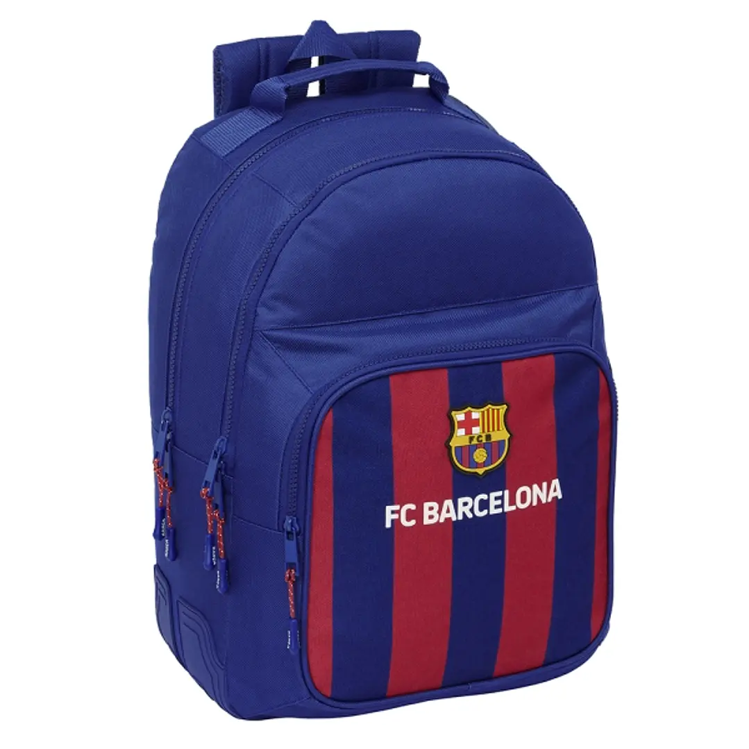 Safta F.C. Barcelona Mochila - Adaptable a Carro - 2 Compartimentos - Asa de Mano - 32x42x15cm - Color Rojo y Azul 1