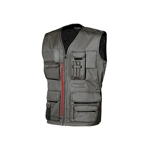 Upower Fun Chaleco de Trabajo Multifuncional - Talla L - Bolsillos con Cerradura de Seguridad, Ventilacion Malla 3D, Correas de Refuerzo, Proteccion D