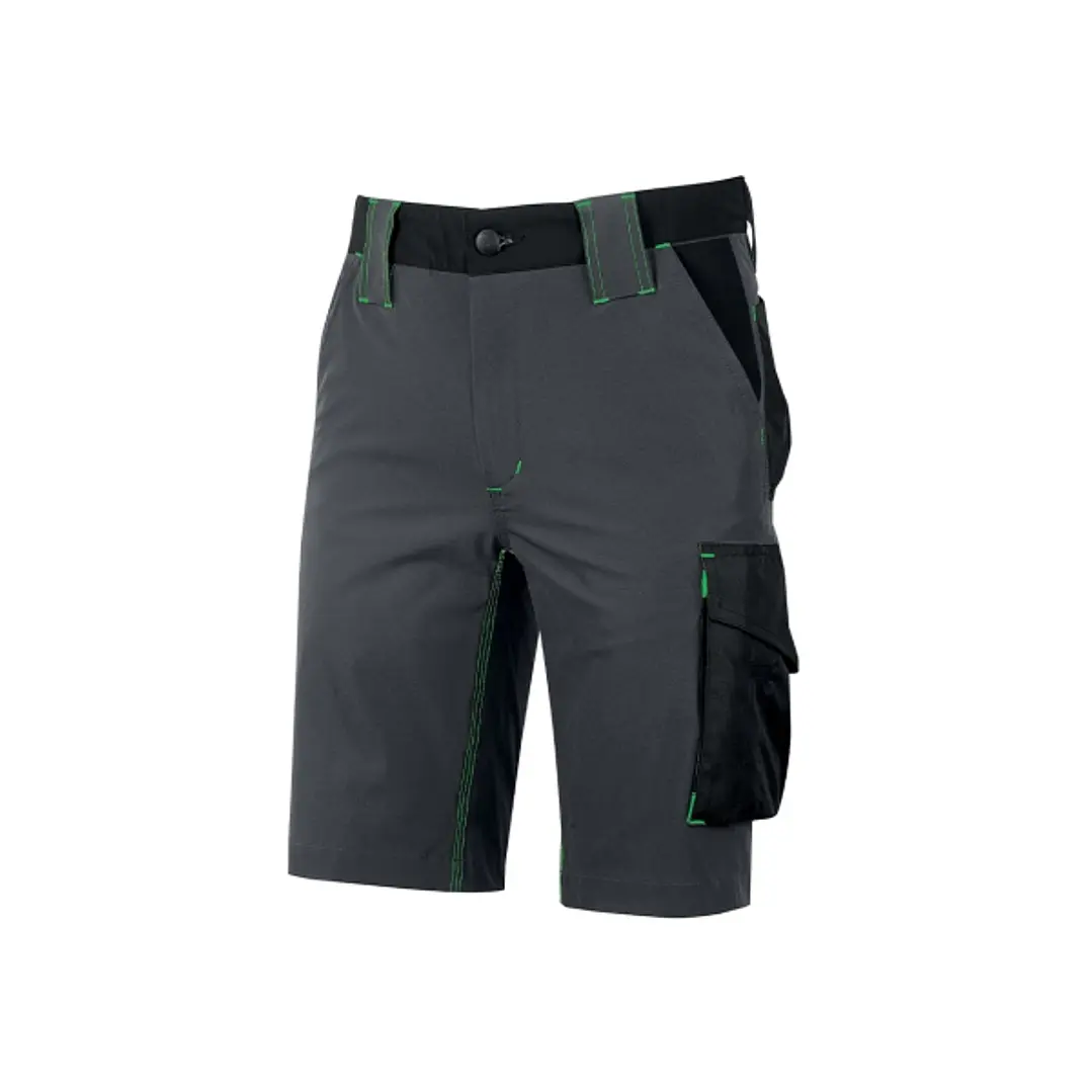 Upower Mercury Pantalon Corto de Alta Calidad - Talla M - Repelente al Agua, Transpirable, Cintura Ajustable, Proteccion DPI1, Slim Fit - Color Gris A 1