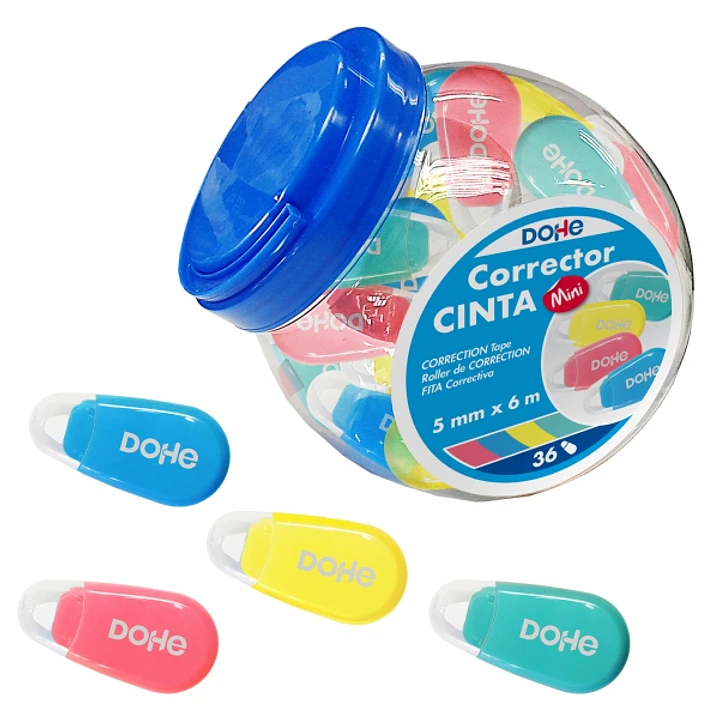 Dohe Expositor con 36 Mini Cintas Correctoras 5mm x 6m - Colores Surtidos 1