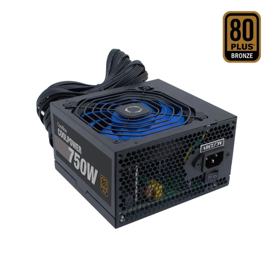 Coolbox CoolPower 750W Fuente de Alimentacion 750W ATX 12V - PFC Activo - Ventilador 120mm - 80+ Bronze 1
