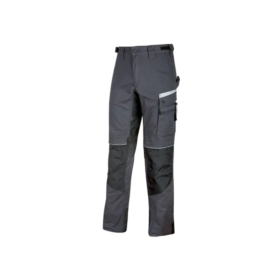 Upower Flash Pantalones de Trabajo con TC Stretch Canvas - Talla 52 - Bolsillos Multifuncionales, Soportes para Herramientas, Rodilleras Confortables, 1