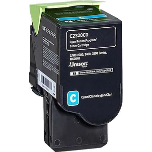 Lexmark C2325/C2425/C2535/MC2325/MC2425/MC2535/MC2640 Cyan Cartucho de Toner Original - C2320C0