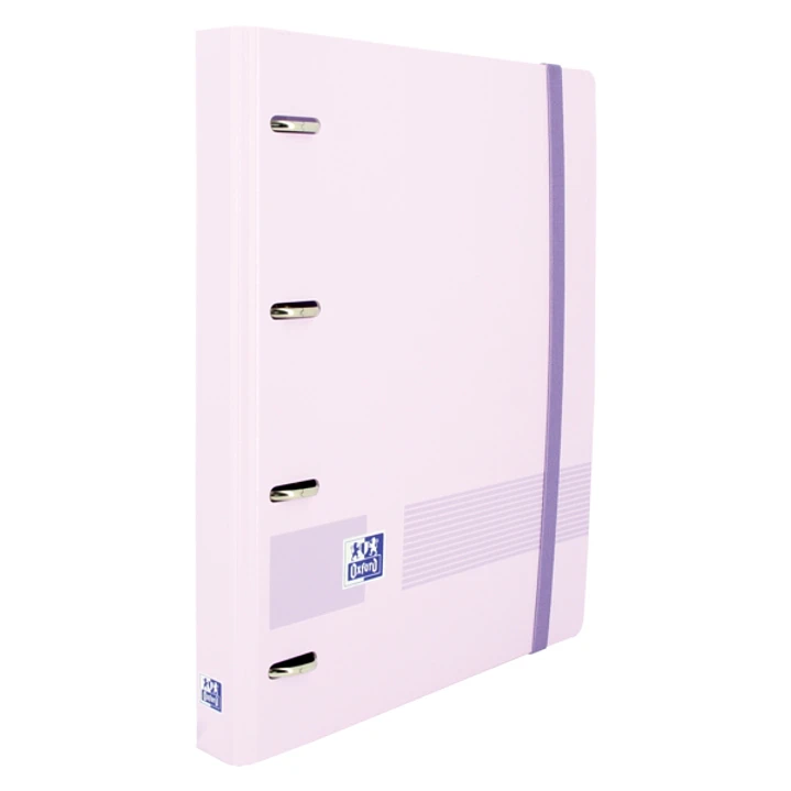 Oxford Live & Go A4+ Polyfoam Europeanbinder - Lomo de 45mm - Anillas de 4Dx35mm - Recambio 5x5 - Color Malva Pastel 1