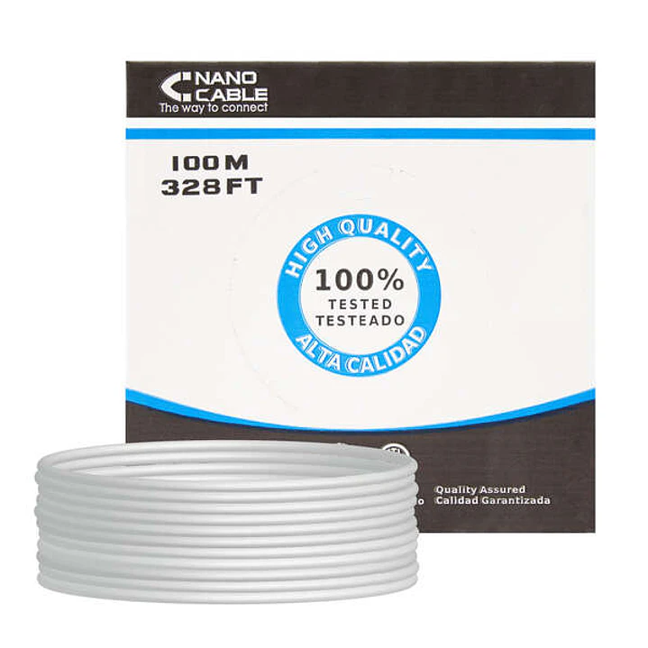 Nanocable Bobina de Cable de Red Rigido RJ45 Cat.6 UTP AWG24 100m - Color Gris 1