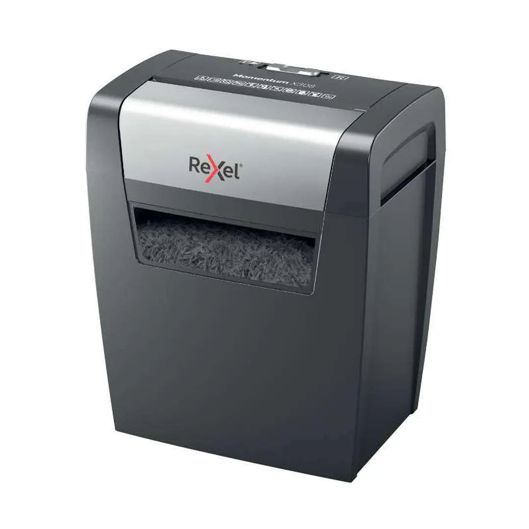 Rexel Momentum X308 Destructora Manual de Papel Corte Confeti P-3 - Funcionamiento Ininterrumpido 3 Minutos - Papelera de 15L - Color Gris 1