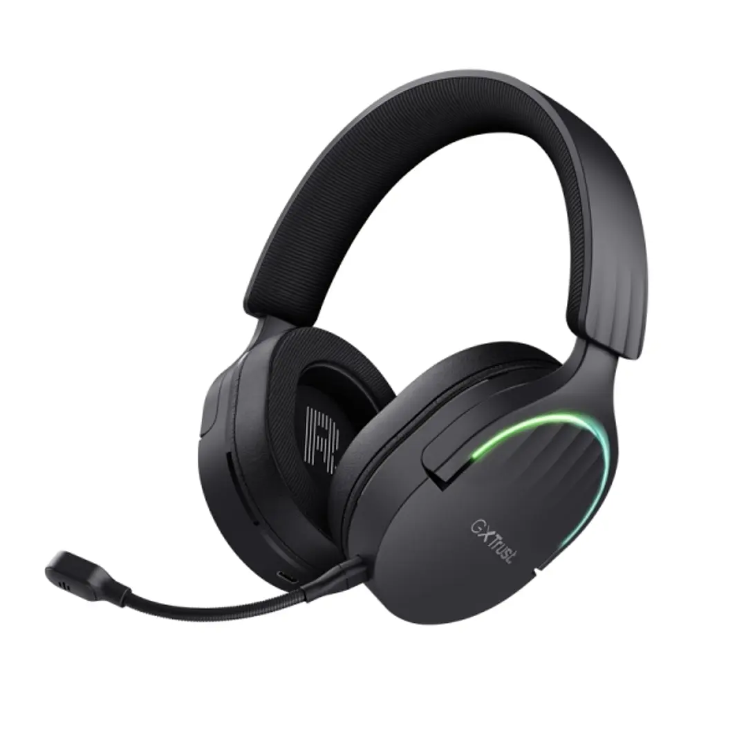 Trust GXT491 Fayzo Auriculares Gaming Bluetooth, USB 2.4Ghz - Iluminacion RGB - Microfono Extraible - Diadema Ajustable - Autonomia hasta 22h - Contro 1