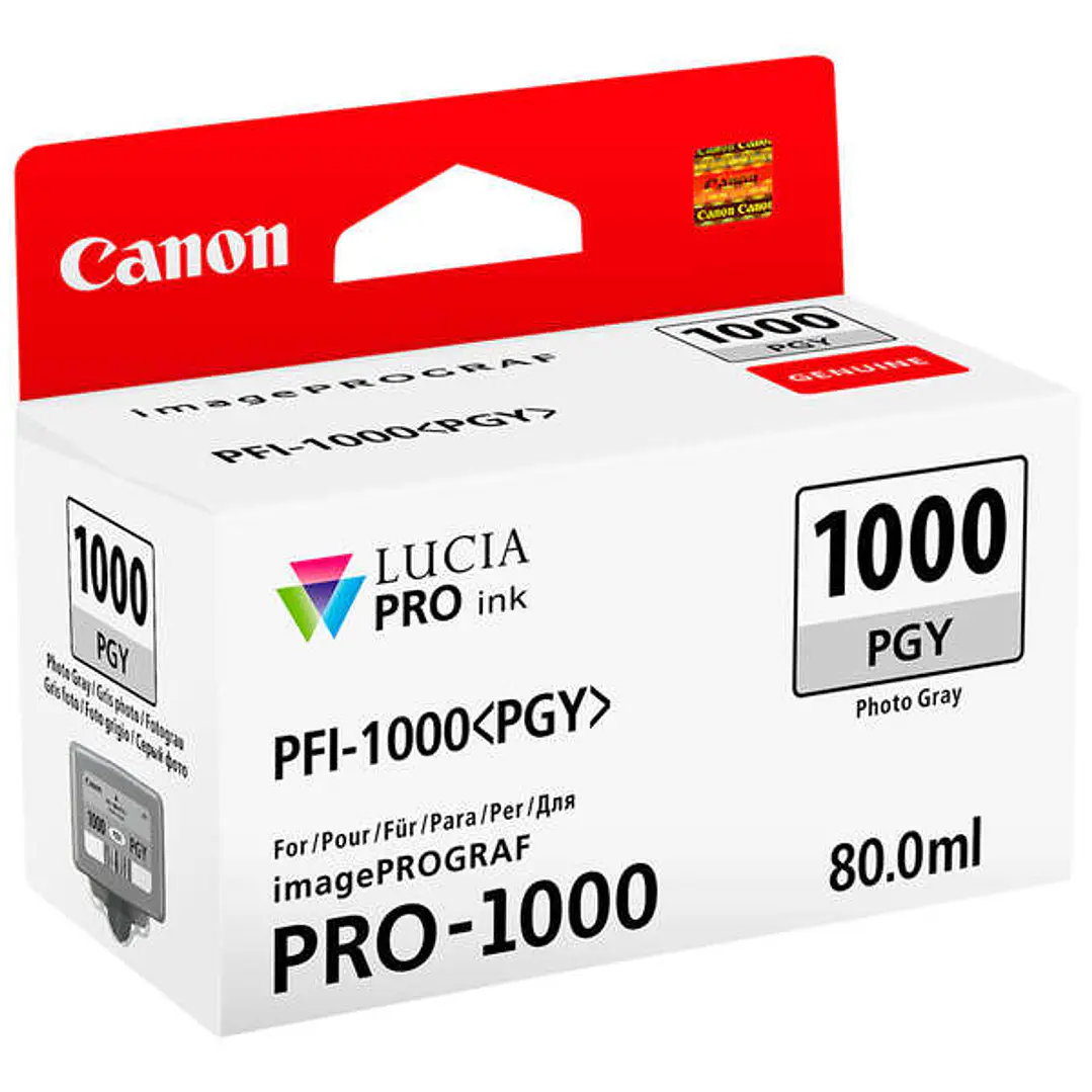 Canon PFI1000 Gris Photo Cartucho de Tinta Original - PFI1000PGY/0553C001 1