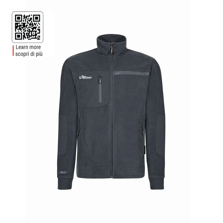Upower Venus Sudadera Polar con Cremallera - Talla M - Transpirable y Duradera, Acabados Hot Press, Bolsillos con Cierre, Proteccion DPI1 - Color Gris 1