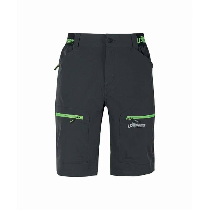 Upower Ares Bermudas de Trabajo con Corte Jogging - Talla L - Multibolsillos, Proteccion Lumbar, Cinta Reflectante, Transpirables e Impermeables - Col 1