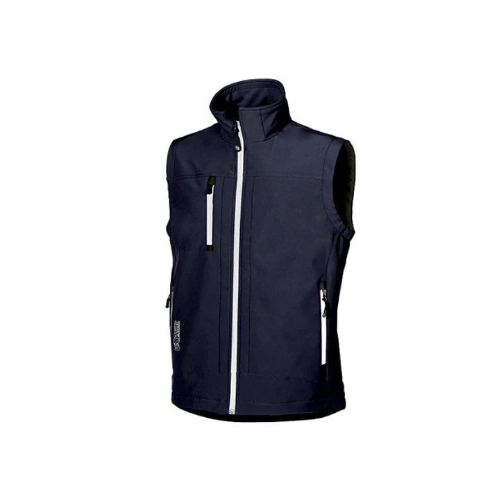 Upower Climb Chaleco de Trabajo Soft Shell - Talla 4XL - Tejido Elastico Transpirable, Resistente al Viento y Agua, Bolsillo para Movil con Cremallera 1